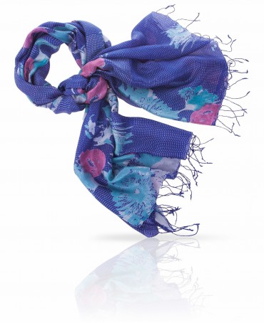 Палантин Женский S30-BRUSH.FLOWER/NAVY